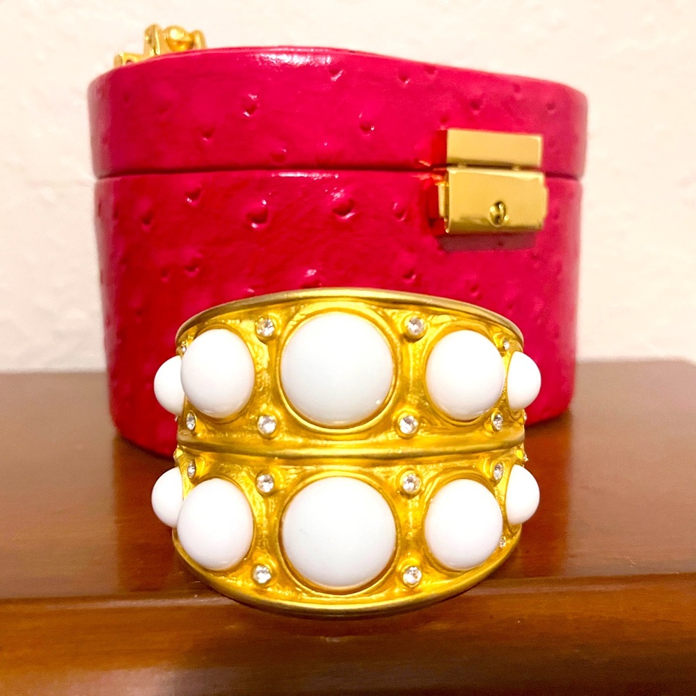 Kenneth Jay Lane Bracelet | Color: Gold/White